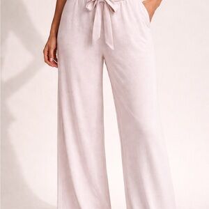 Lemon cashmere Blend Knit wide leg pants large